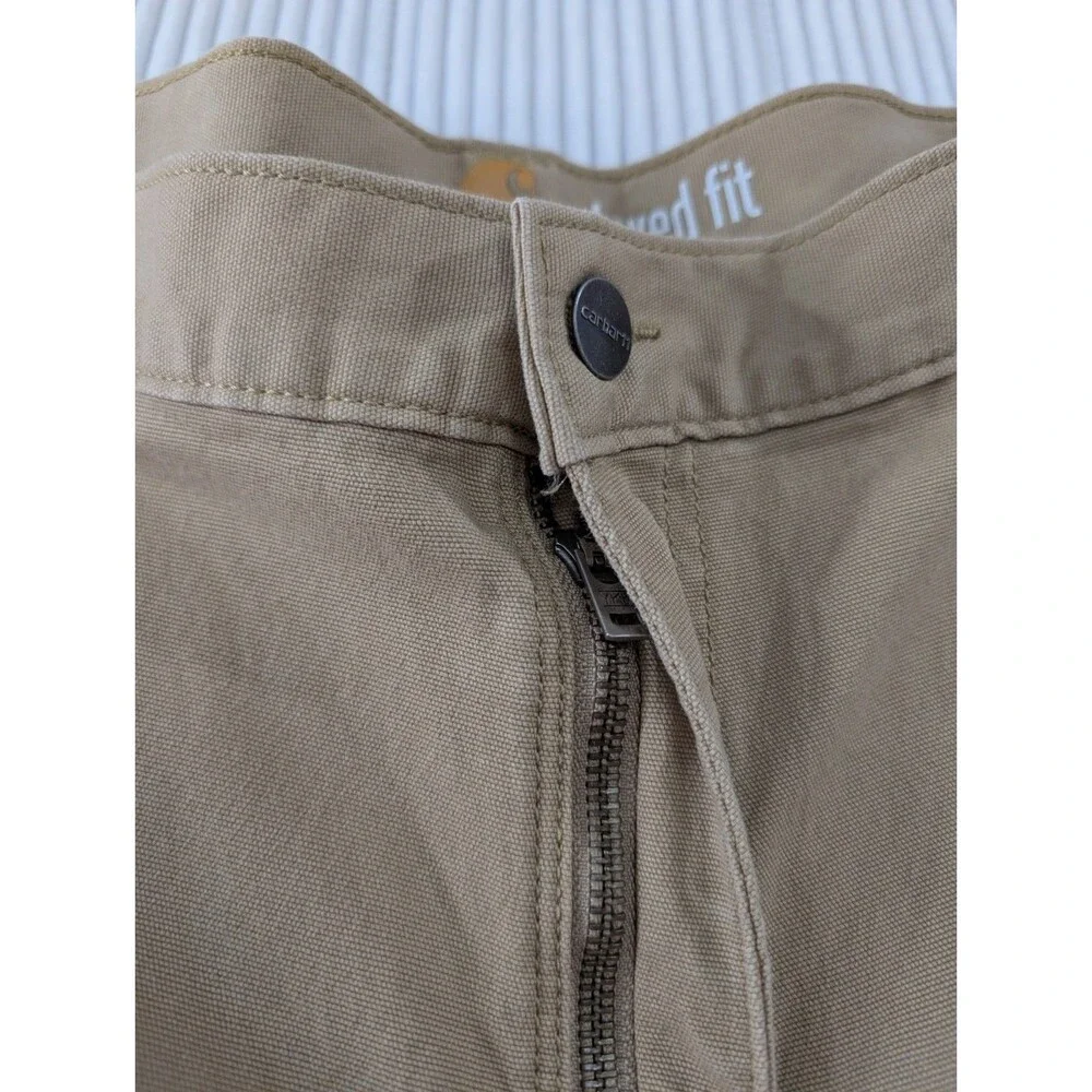 Carhartt Rigby Canvas Dungaree Pants Mens 42x32 Tan Relaxed Workwear